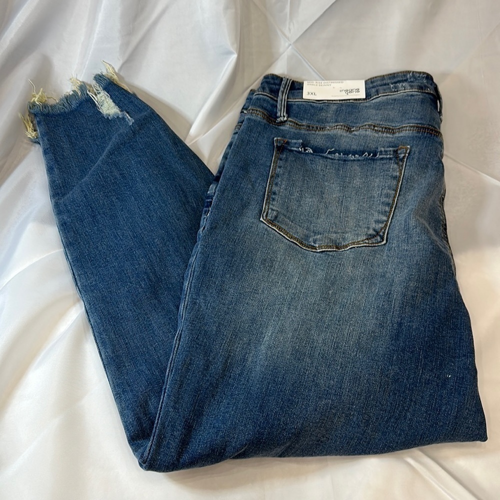 NWT insane, Gene rise, distressed ankle skinny 3 XL